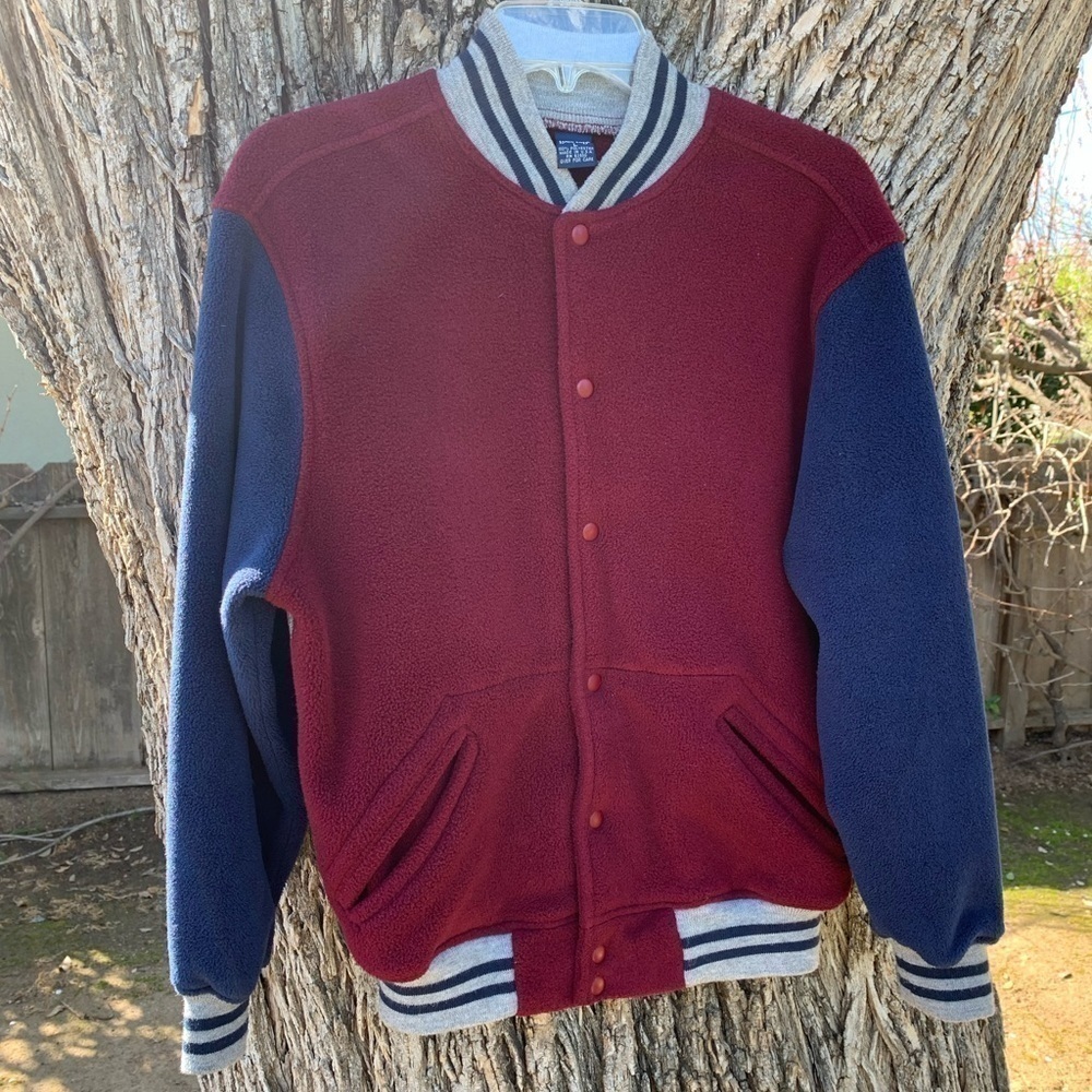 USA made Lands’ End Varsity Snap Button Fleece - Picture 6 of 8